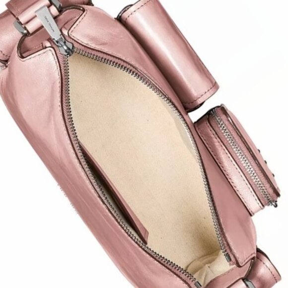 NWT ✅ Michael Kors DAKOTA Medium Leather Shoulder Bag ~ Smokey Rose ✨NWT - Picture 7 of 17